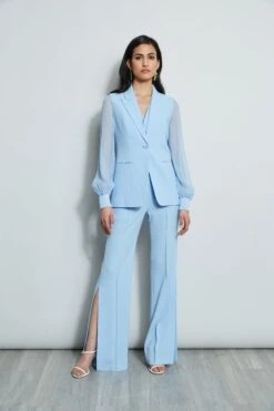 Elie Tahari Chiffon Sleeve Blazer -ELIE TAHARI Sales E4087203 WATERBLUE E4087103 WATERBLUE E410N513 WATERBLUE 1Hero 2418