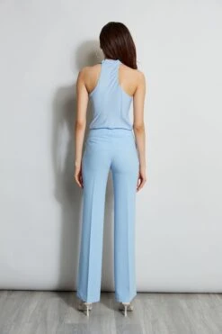 Elie Tahari Cowl Halter Shirt -ELIE TAHARI Sales E4087203 WATERBLUE E410N513 WATERBLUE 3BACK 1475