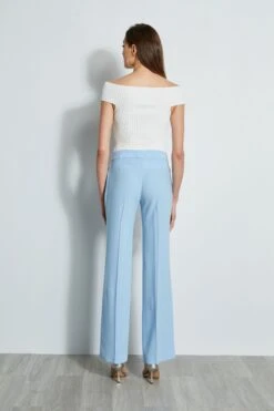 Elie Tahari Side Slit Pant -ELIE TAHARI Sales E4087203 WATERBLUE E45X7503 WHITE 3back 1266
