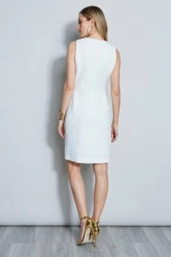 Elie Tahari Sleeveless Keyhole Dress 7 Elie Tahari Sleeveless Keyhole Dress -ELIE TAHARI Sales E40C4602 MILKWEED 3BACK 027