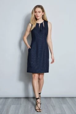 Elie Tahari Sleeveless Keyhole Dress