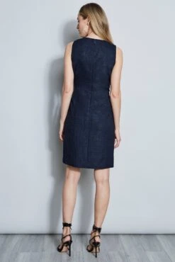 Elie Tahari Sleeveless Keyhole Dress -ELIE TAHARI Sales E40C4602 STARGAZER 3BACK 051