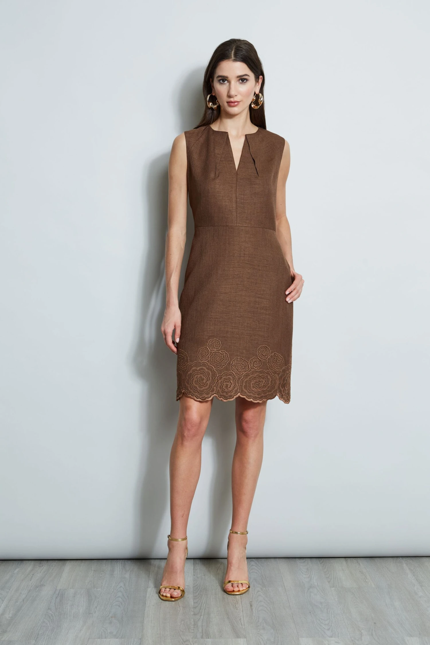 Elie Tahari Embroidered Hem Dart Dress 3 Elie Tahari Embroidered Hem Dart Dress
