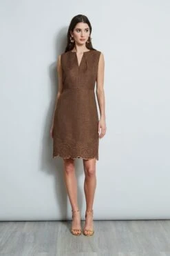 Elie Tahari Embroidered Hem Dart Dress 10 Elie Tahari Embroidered Hem Dart Dress -ELIE TAHARI Sales E40C4603 SUMATRA 1Hero 2581