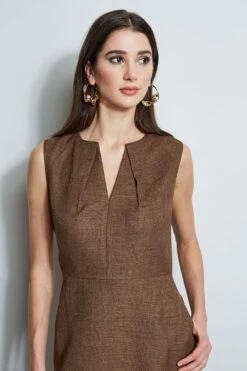 Elie Tahari Embroidered Hem Dart Dress 11 Elie Tahari Embroidered Hem Dart Dress -ELIE TAHARI Sales E40C4603 SUMATRA 2front 2592