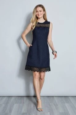 Elie Tahari Lace Insert Dress