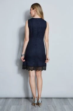 Elie Tahari Lace Insert Dress -ELIE TAHARI Sales E40C4612 STARGAZER 3BACK 030