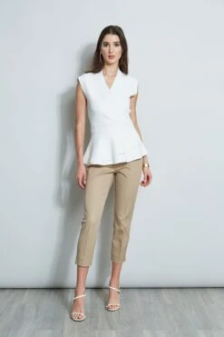 Wrap Peplum Sweater 11 Wrap Peplum Sweater -ELIE TAHARI Sales E40M0202 RATTAN ETR32138 SKYWHITE 1Hero 1613