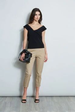 Twist Front Sweater -ELIE TAHARI Sales E40M0202 RATTAN ETR32139 NOIR 1Hero 1538