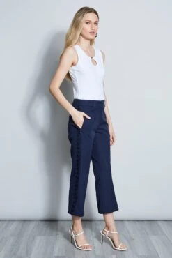 Elie Tahari Embroidered Cropped Pant