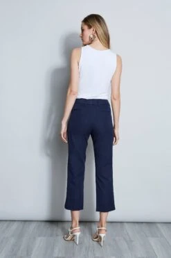 Elie Tahari Embroidered Cropped Pant -ELIE TAHARI Sales E40M0212 NAVYYARD 3BACK 056