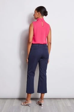 Elie Tahari Sleeveless Silk Twist Shirt -ELIE TAHARI Sales E40M0212 NavyYard E210N503 TropicPink 3BACK 2223