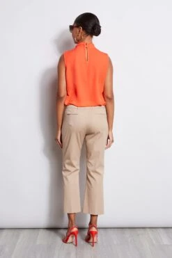 Elie Tahari Sleeveless Silk Twist Shirt -ELIE TAHARI Sales E40M0212 Rattan E210N503 Tomato 3BACK 2345