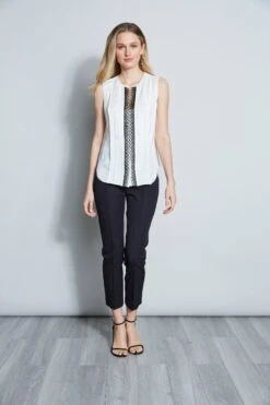 Elie Tahari Lace Detail Shirt -ELIE TAHARI Sales E410N502 FRESHPEARL 1HERO 007