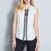 Elie Tahari Lace Detail Shirt -ELIE TAHARI Sales E410N502 FRESHPEARL 2FRONT 020 bdd94669 41d8 4500 8dc7 86c81718e5c8