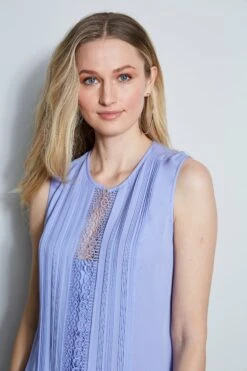 Elie Tahari Lace Detail Shirt -ELIE TAHARI Sales E410N502 WISTERIA 2FRONT 027