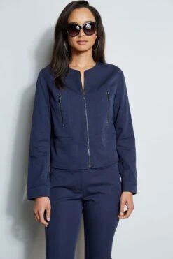 Elie Tahari Stretch Twill Jacket -ELIE TAHARI Sales E410N503 FRESHPEARL E70M0103 NAVYYARD E70M0203 STARGAZER 2FRONT 807