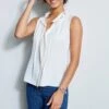 Elie Tahari Silk Ruffle Shirt