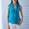 Elie Tahari Silk Ruffle Shirt