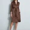 Elie Tahari Satin Tie Shirt Dress -ELIE TAHARI Sales E5027603 SUMATRA 3back 2049