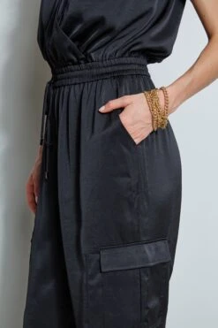 Elie Tahari Satin Jumpsuit -ELIE TAHARI Sales E5027613 BLACK 4styling 1716