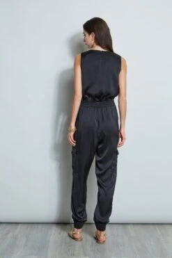 Elie Tahari Satin Jumpsuit -ELIE TAHARI Sales E5027613 BLACK 4styling 1725
