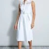 Elie Tahari Embroidered Tie Dress -ELIE TAHARI Sales E5044602 EMBTIEDRESS WHITE 1HERO 1501