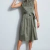 Elie Tahari Embroidered Tie Dress -ELIE TAHARI Sales E5044602 EMBTIEDRESS WILLOWGREEN 1HERO 1222