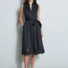 Elie Tahari Embroidered Hem Cotton Dress -ELIE TAHARI Sales E5044603 BLACK 1HERO 7881