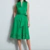Elie Tahari Embroidered Hem Cotton Dress -ELIE TAHARI Sales E5044603 PALMLEAF 1HERO 1074