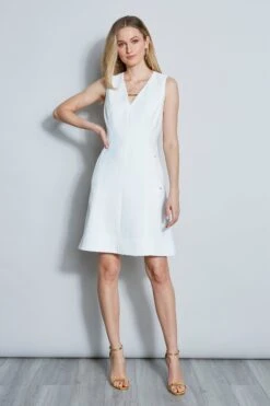 Elie Tahari Basketweave Bar Dress
