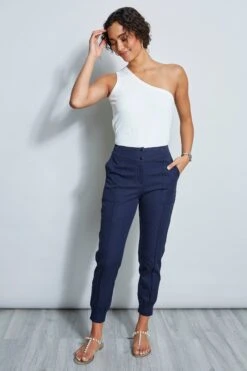 Elie Tahari Stretch Twill Utility Pant -ELIE TAHARI Sales E50M0202 STRETCHUTILITYPANT NAVYYARD 1HERO 926