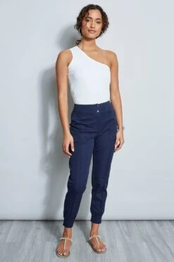 Elie Tahari Stretch Twill Utility Pant -ELIE TAHARI Sales E50M0202 STRETCHUTILITYPANT NAVYYARD 1HERO 930