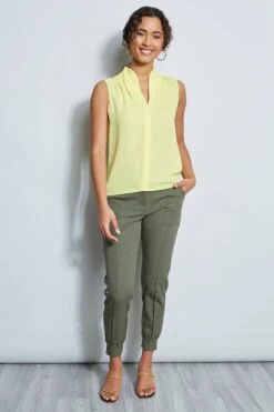 Elie Tahari Contour Neck Shirt 10 Elie Tahari Contour Neck Shirt -ELIE TAHARI Sales E510N502 CONTOURNECKSHIRT LEMONCELLO 1HERO 1179