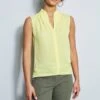 Elie Tahari Contour Neck Shirt -ELIE TAHARI Sales E510N502 CONTOURNECKSHIRT LEMONCELLO 2FRONT 320
