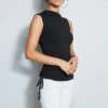 Elie Tahari Ruched Tank -ELIE TAHARI Sales E556X502 RUCHEDTANK BLACK 2FRONT 570 1