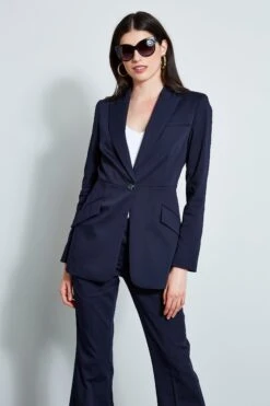 Elie Tahari Single Button Cotton Blazer