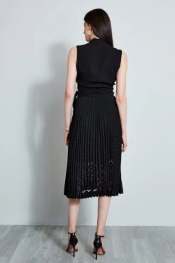 Elie Tahari Silk Wrap Shirt -ELIE TAHARI Sales E610N502BLACK 3back 713