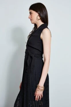 Elie Tahari Silk Wrap Shirt -ELIE TAHARI Sales E610N502BLACK 4styling 712