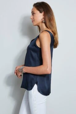 Elie Tahari Sleeveless Silk Satin Shirt -ELIE TAHARI Sales E617G502 4STYLING 190