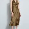 Elie Tahari Satin Halter Dress -ELIE TAHARI Sales E701M602MOSS 1HERO 1045