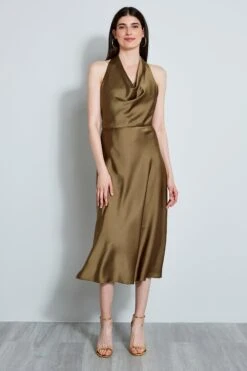 Elie Tahari Satin Halter Dress