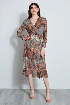 Elie Tahari Paisley Wrap Dress -ELIE TAHARI Sales E7031602MULTI WRAP 1HERO 1904