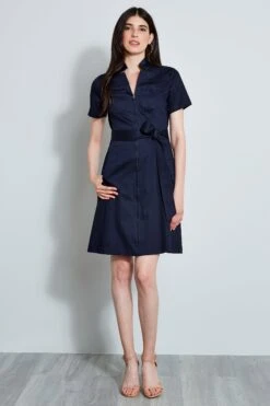 Elie Tahari Poplin Pocket Dress