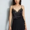 Elie Tahari Silk Satin Lace Cami -ELIE TAHARI Sales E707G503 BLACK EU88711U BLACK E2087203 BLACK 2front 1601