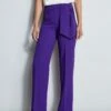 Elie Tahari Wide Leg Sash Pant -ELIE TAHARI Sales E707G503 FRESHPEARL E7087213 PLUM 2FRONT 777