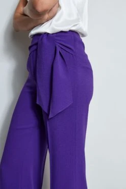 Elie Tahari Wide Leg Sash Pant -ELIE TAHARI Sales E707G503 FRESHPEARL E7087213 PLUM 2FRONT 788