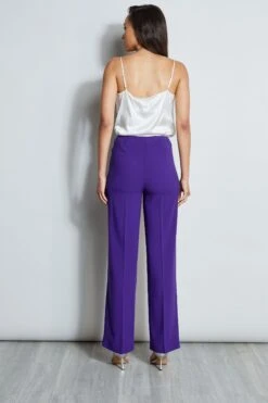 Elie Tahari Wide Leg Sash Pant -ELIE TAHARI Sales E707G503 FRESHPEARL E7087213 PLUM 3BACK 776