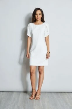 Elie Tahari Slit Sleeve Crepe Dress