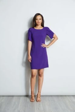 Elie Tahari Slit Sleeve Crepe Dress